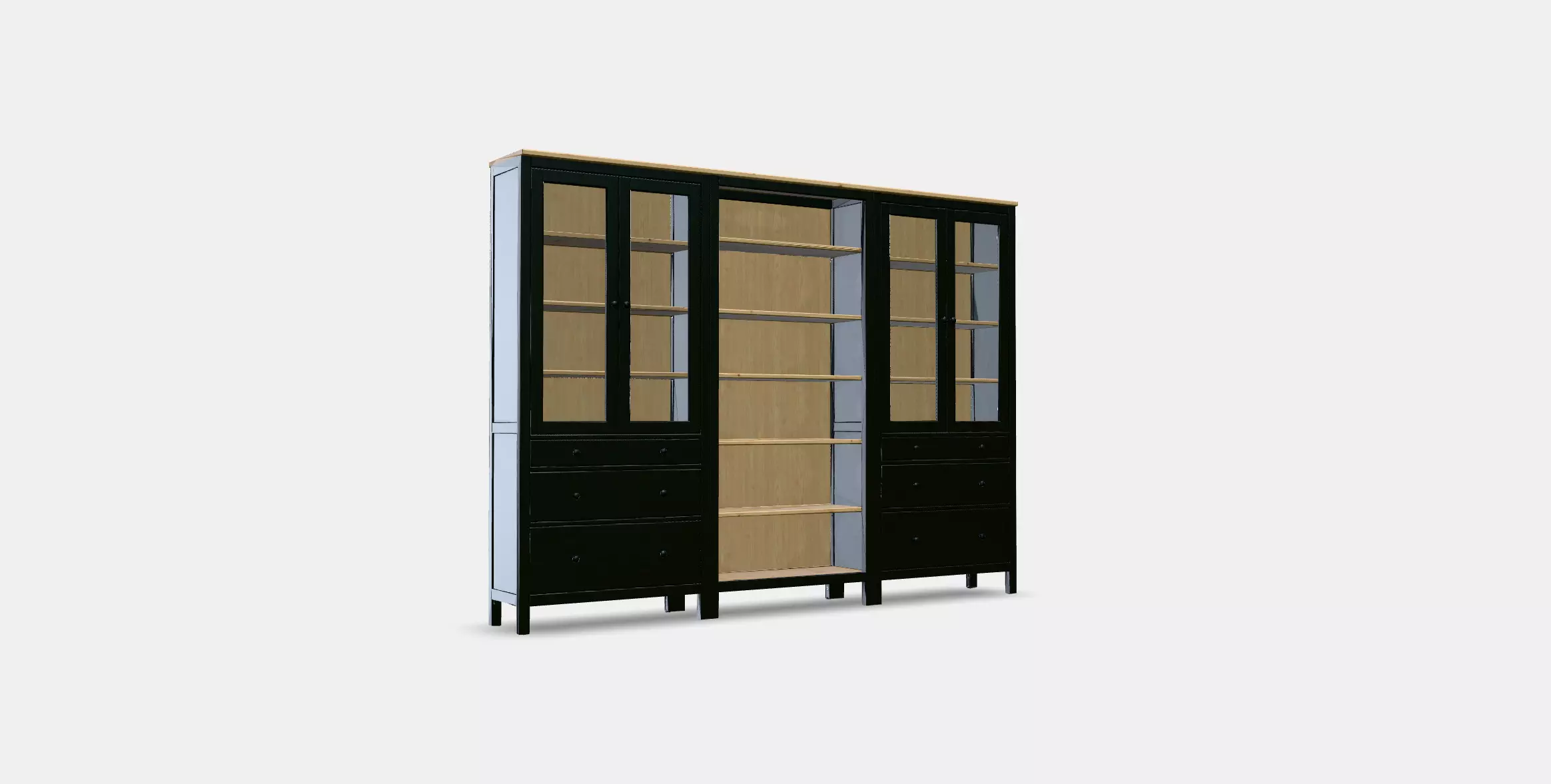 HEMNES Storage combination w doors-drawers 1 Low-poly 3D model_0