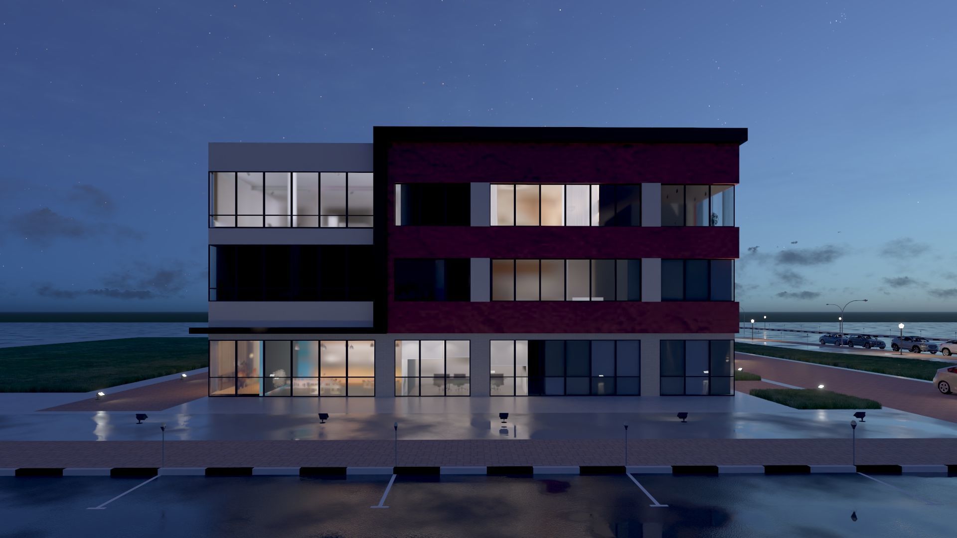 Modern American Office or Mixed Use Building  3D model_7