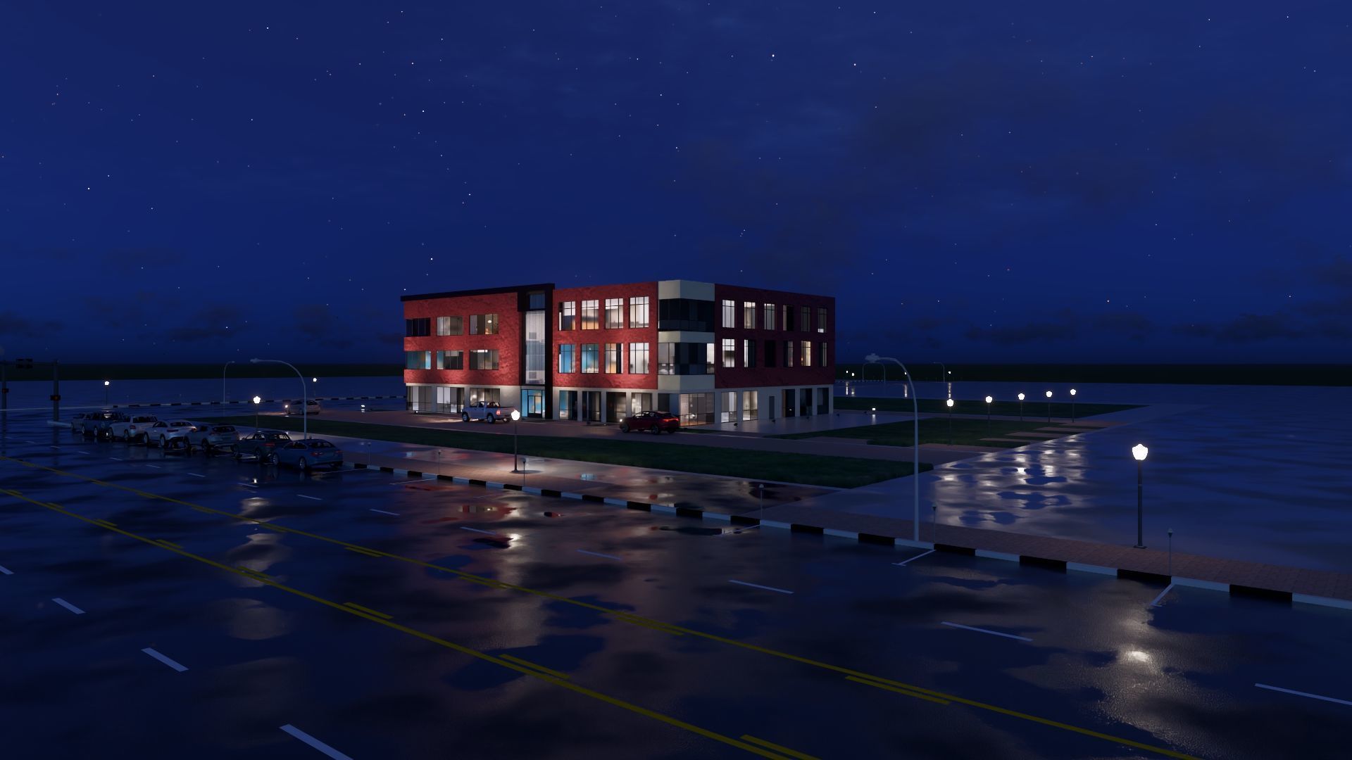 Modern American Office or Mixed Use Building  3D model_11