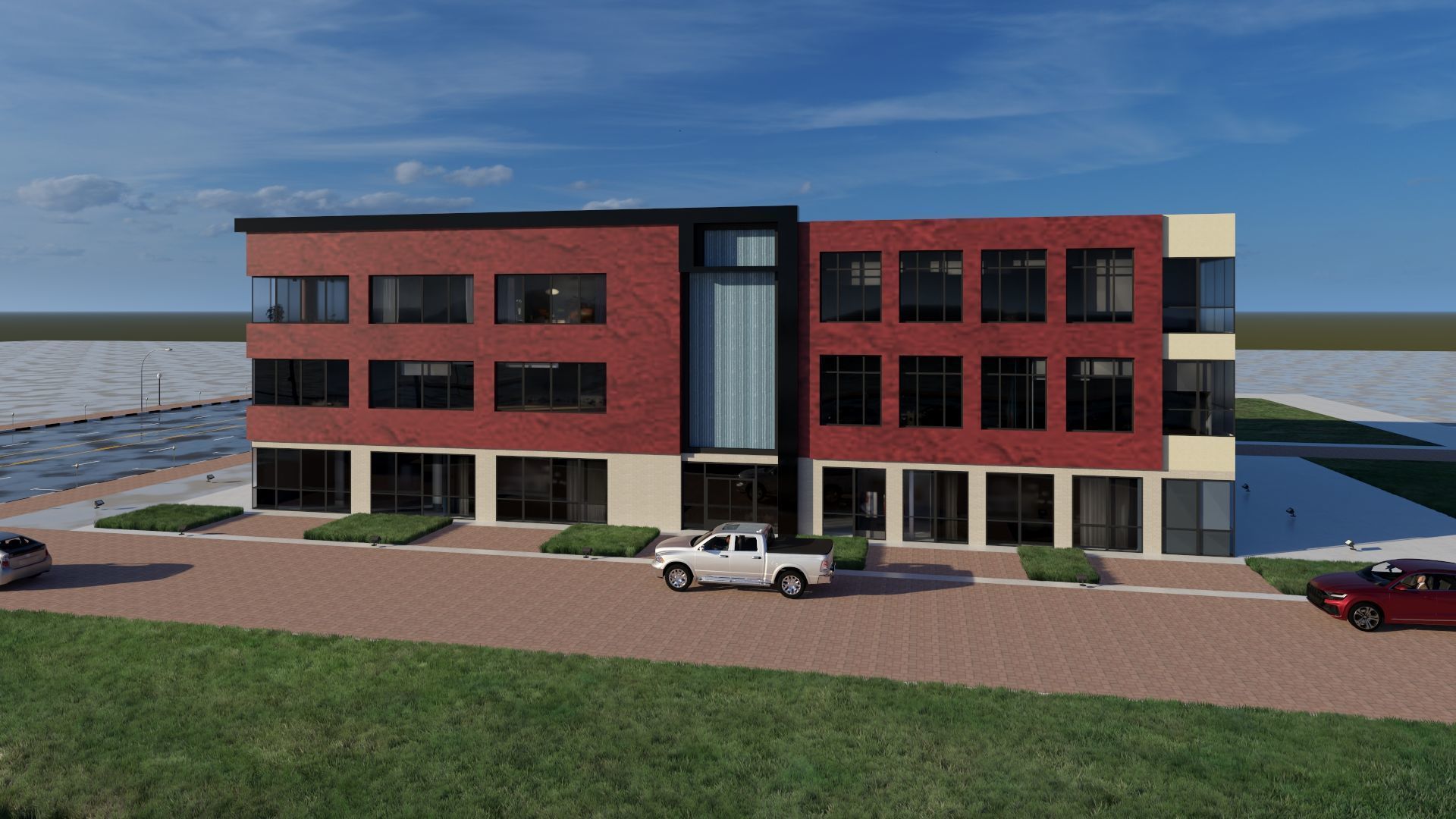 Modern American Office or Mixed Use Building  3D model_9