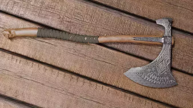 Battle Axe Free low-poly 3D model