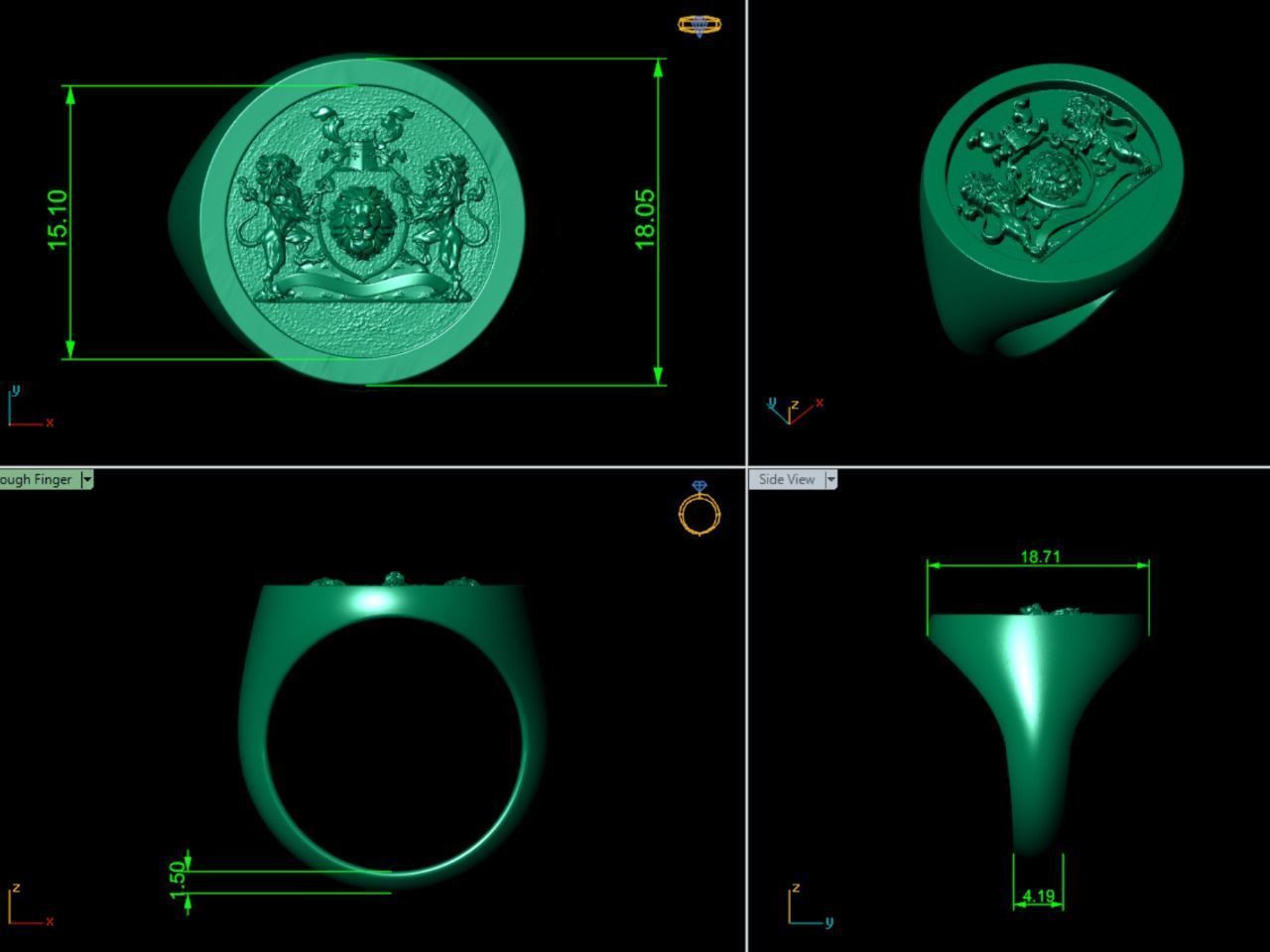 Sild ring II envelop  ring  3D print model_3