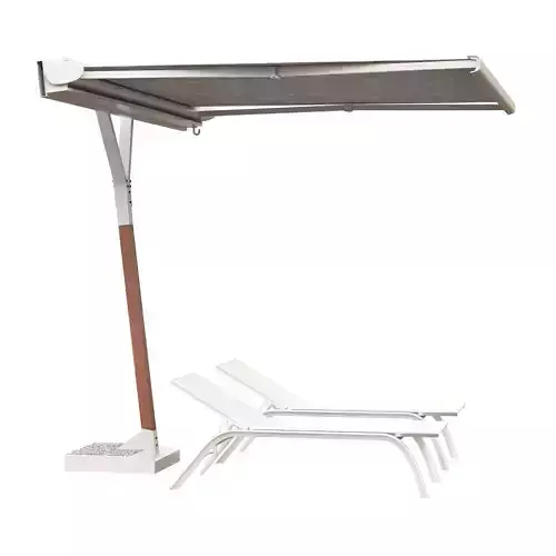 salento manual umbrella and sunbed
