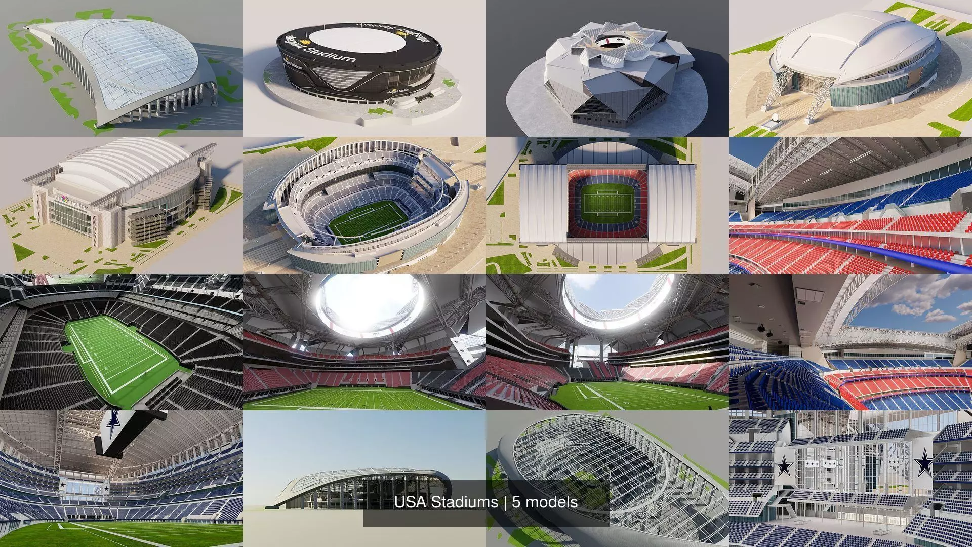 USA Stadiums 3D Model Collection_1