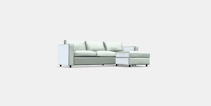 VIMLE 3-seat sofa with chaise longue 7 Low-poly 3D model