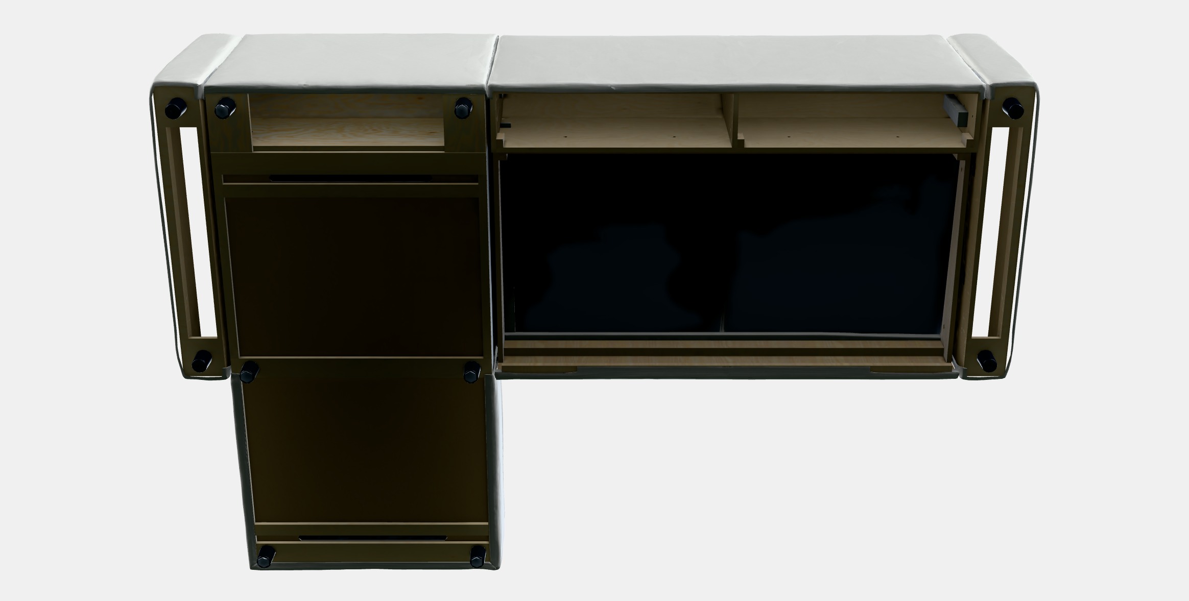 VIMLE 3-seat sofa with chaise longue 7 Low-poly 3D model_7