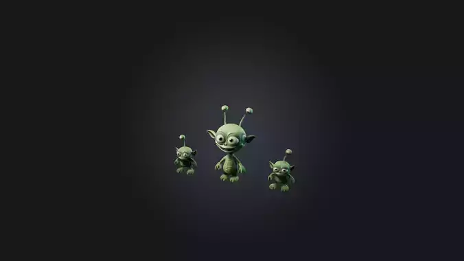 Cartoon Aliens 3D model