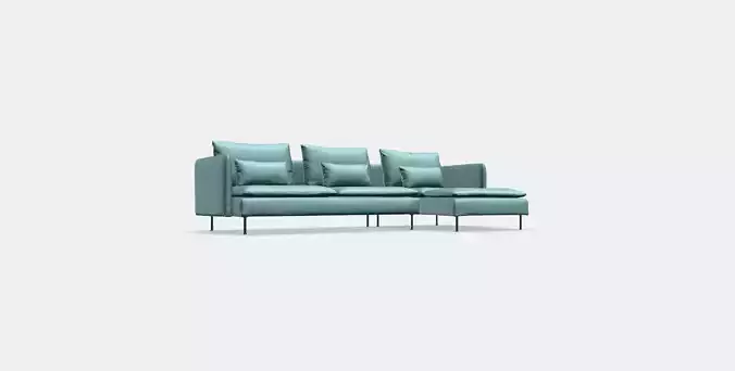SODERHAMN 4-seat sofa with chaise longue 2 Low-poly 3D model
