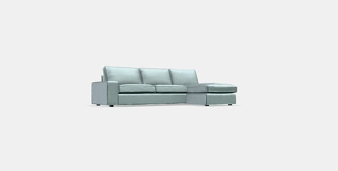 KIVIK 3-seat sofa with chaise longue Low-poly 3D model