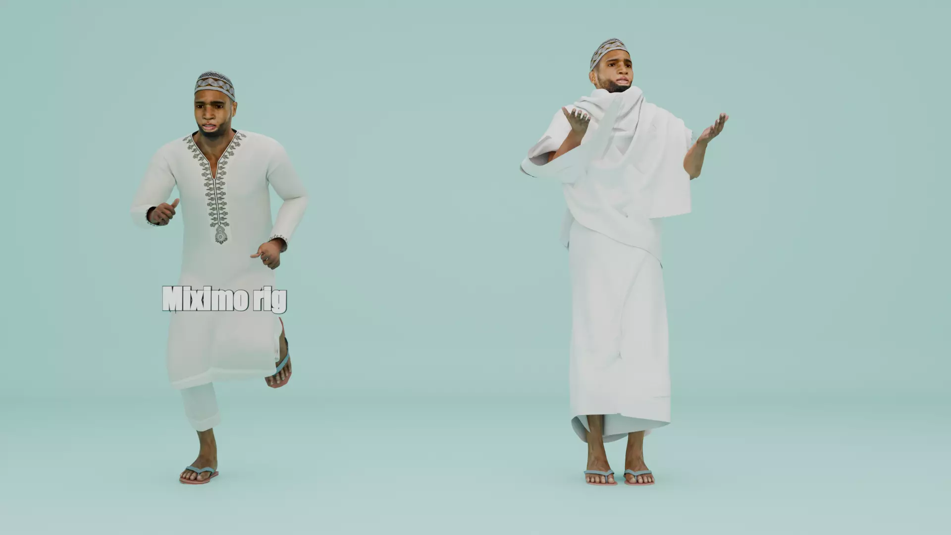 Muslim and hajj man Free 3D model