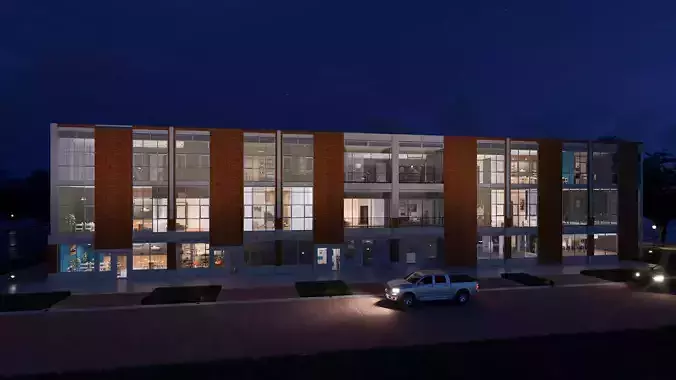 Modern American Multifamily or Mixed Use or office  Building