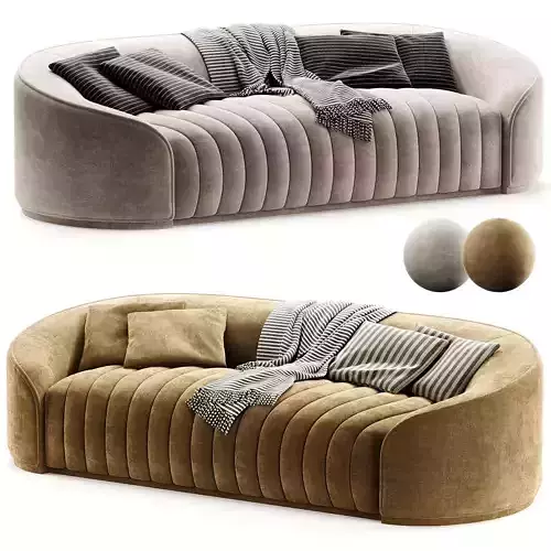 Court White Boucle Sofa