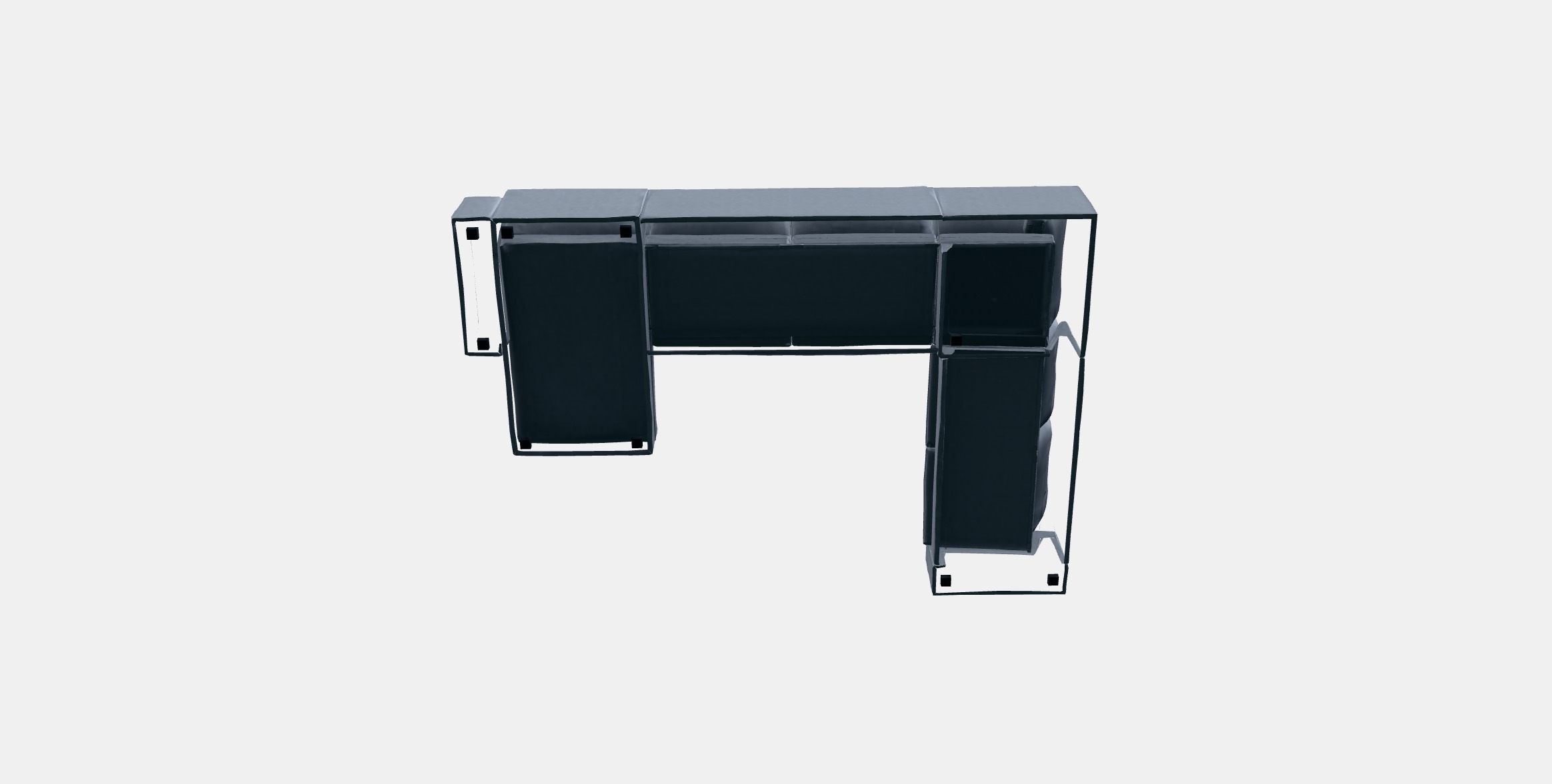 KIVIK Corner sofa 6-seat w chaise longue Low-poly 3D model_7