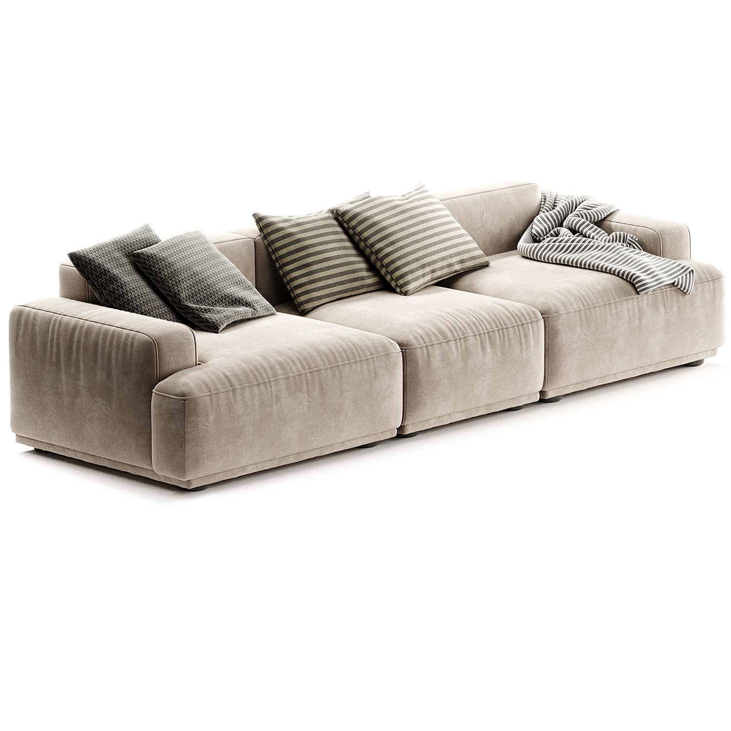 Connect Soft Modular Sofa 3 Seater 3D model_1