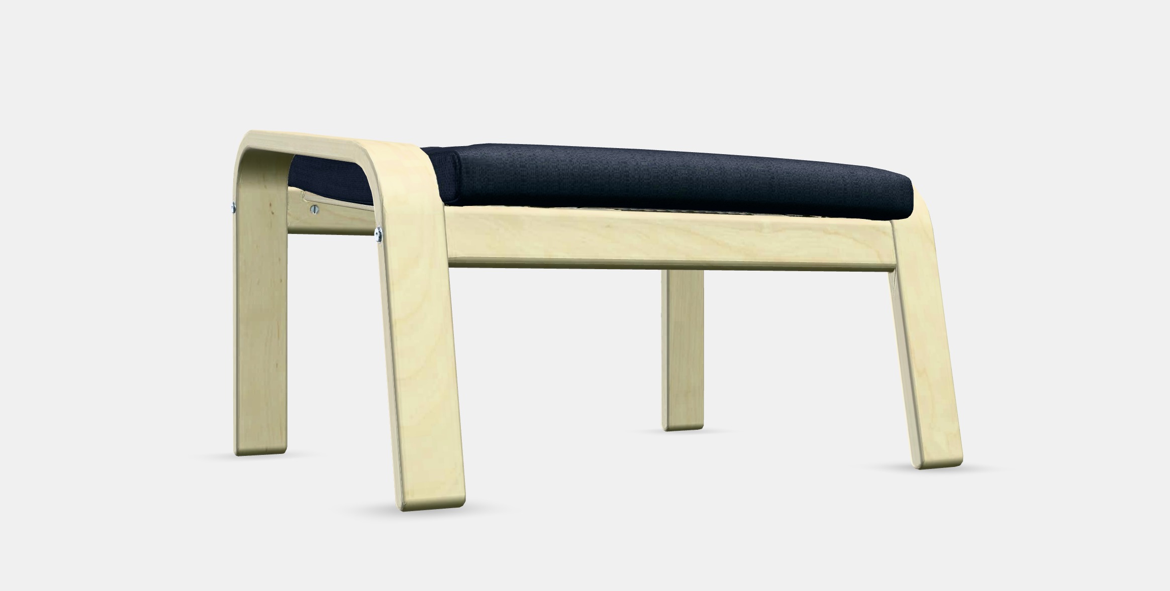 POANG Footstool 25 Low-poly 3D model_10