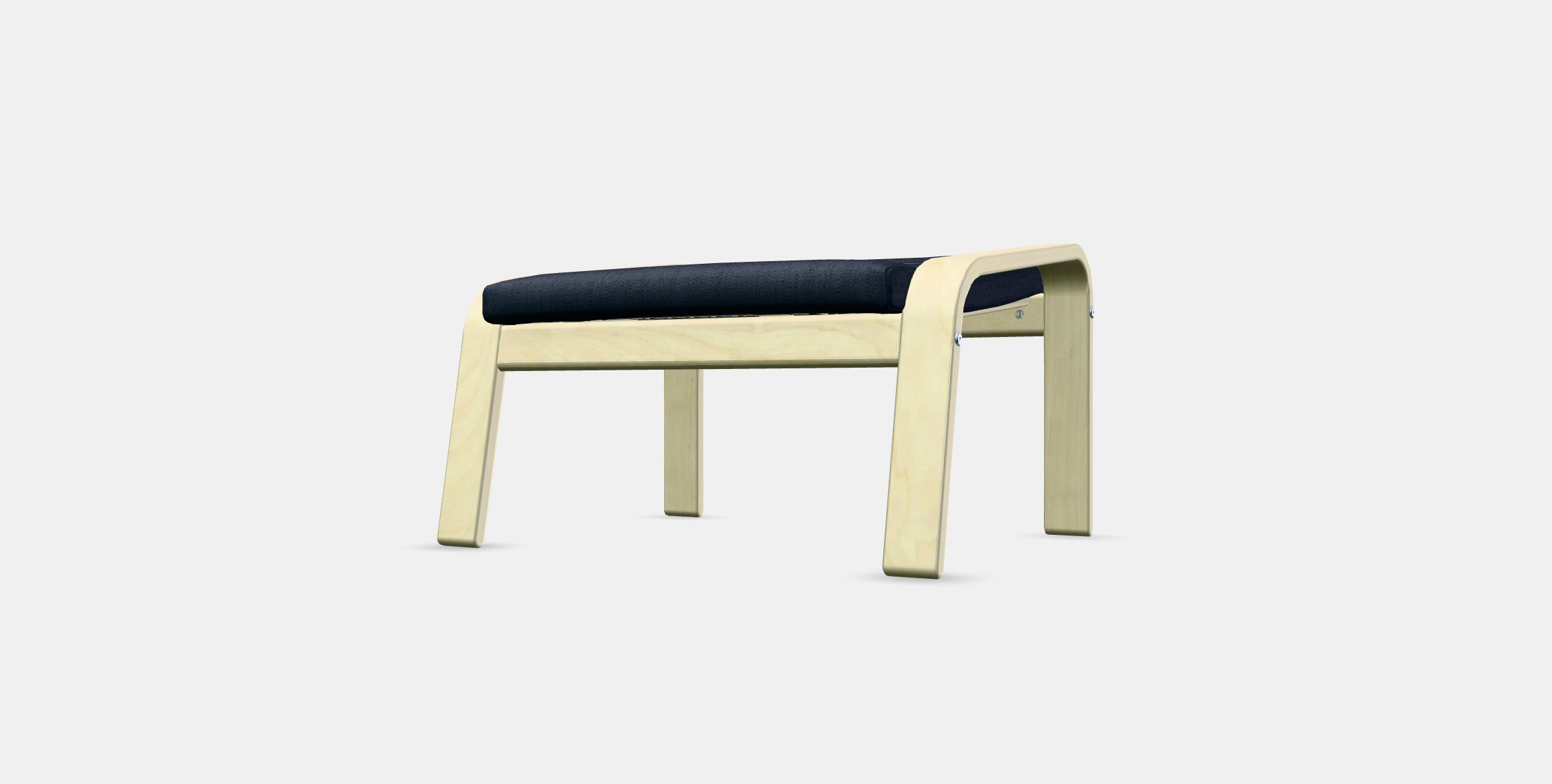 POANG Footstool 25 Low-poly 3D model_11