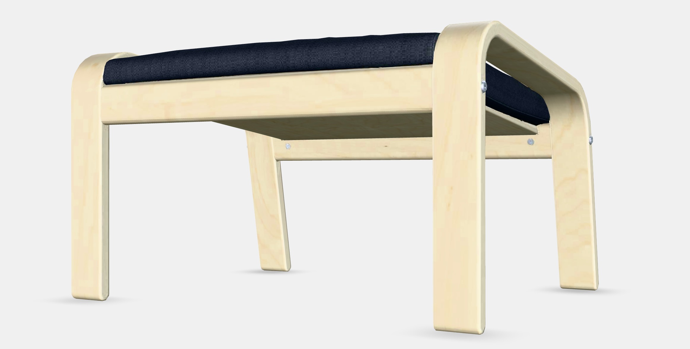 POANG Footstool 25 Low-poly 3D model_6