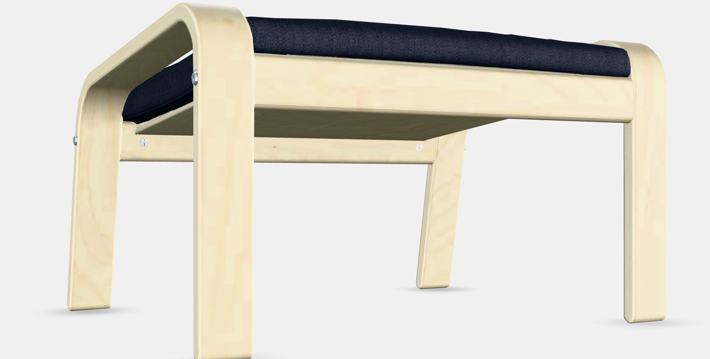 POANG Footstool 25 Low-poly 3D model_2