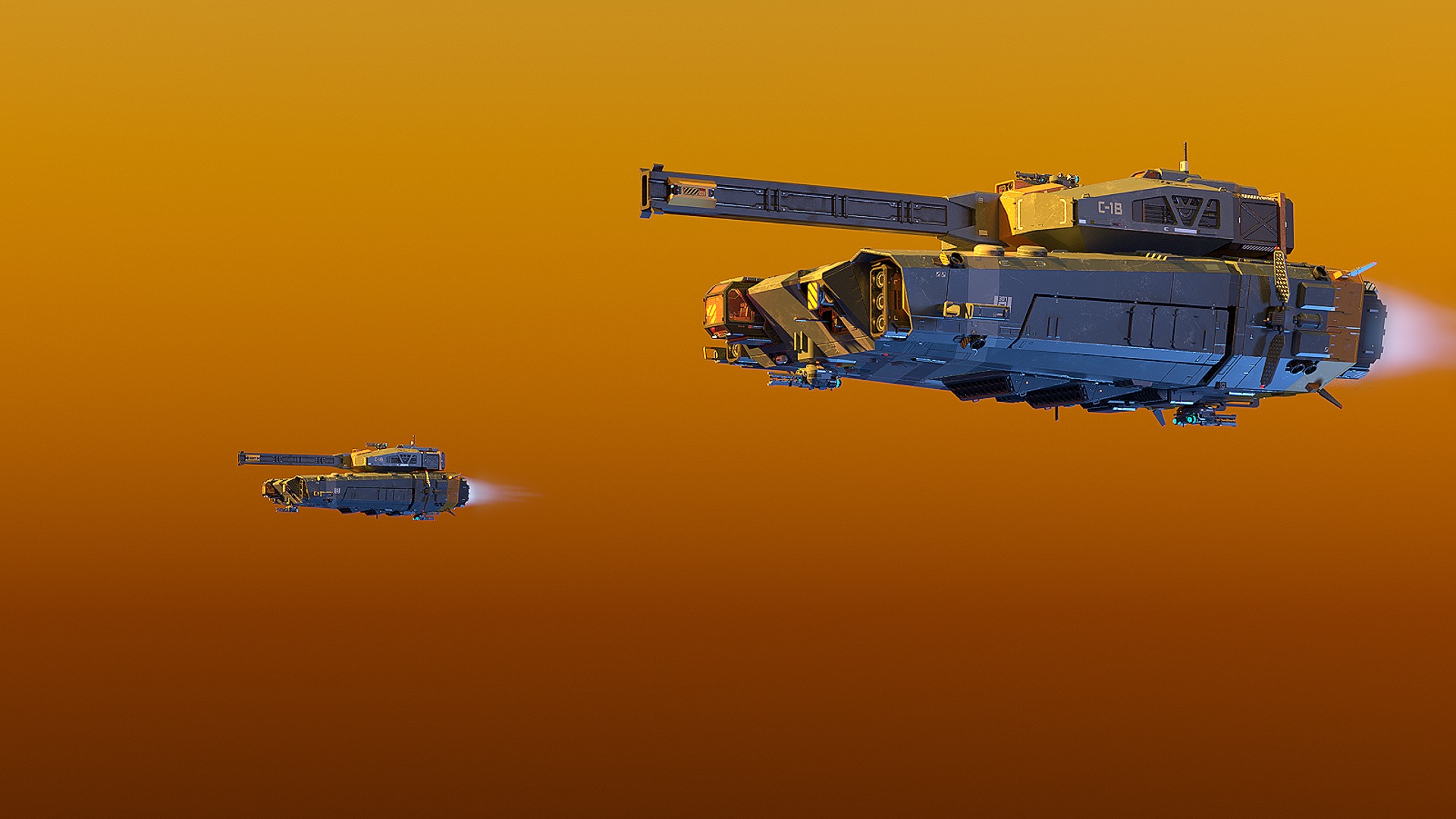 Spaceship Tank Low-poly 3D model_7