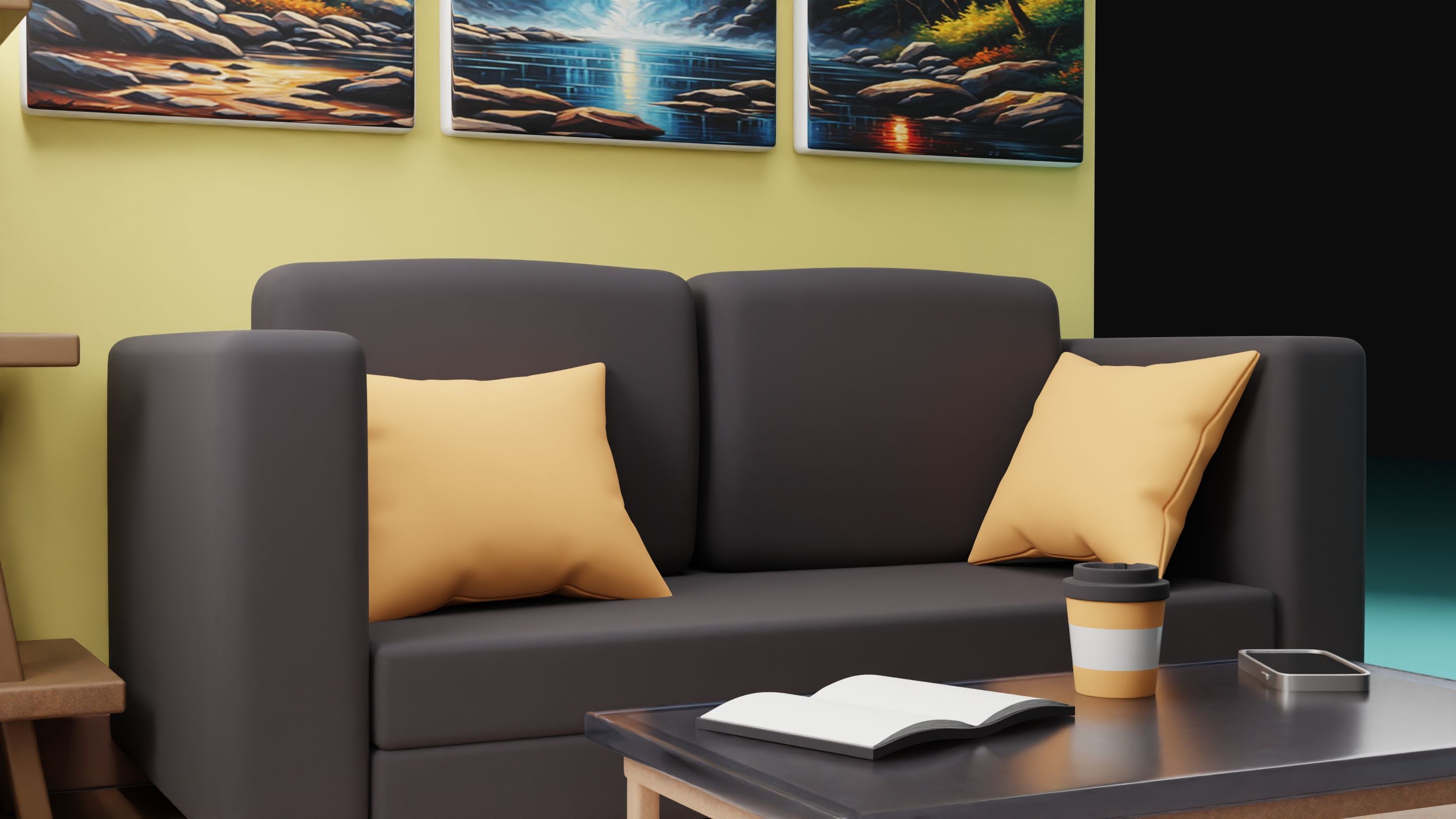 Living room 3D model_2