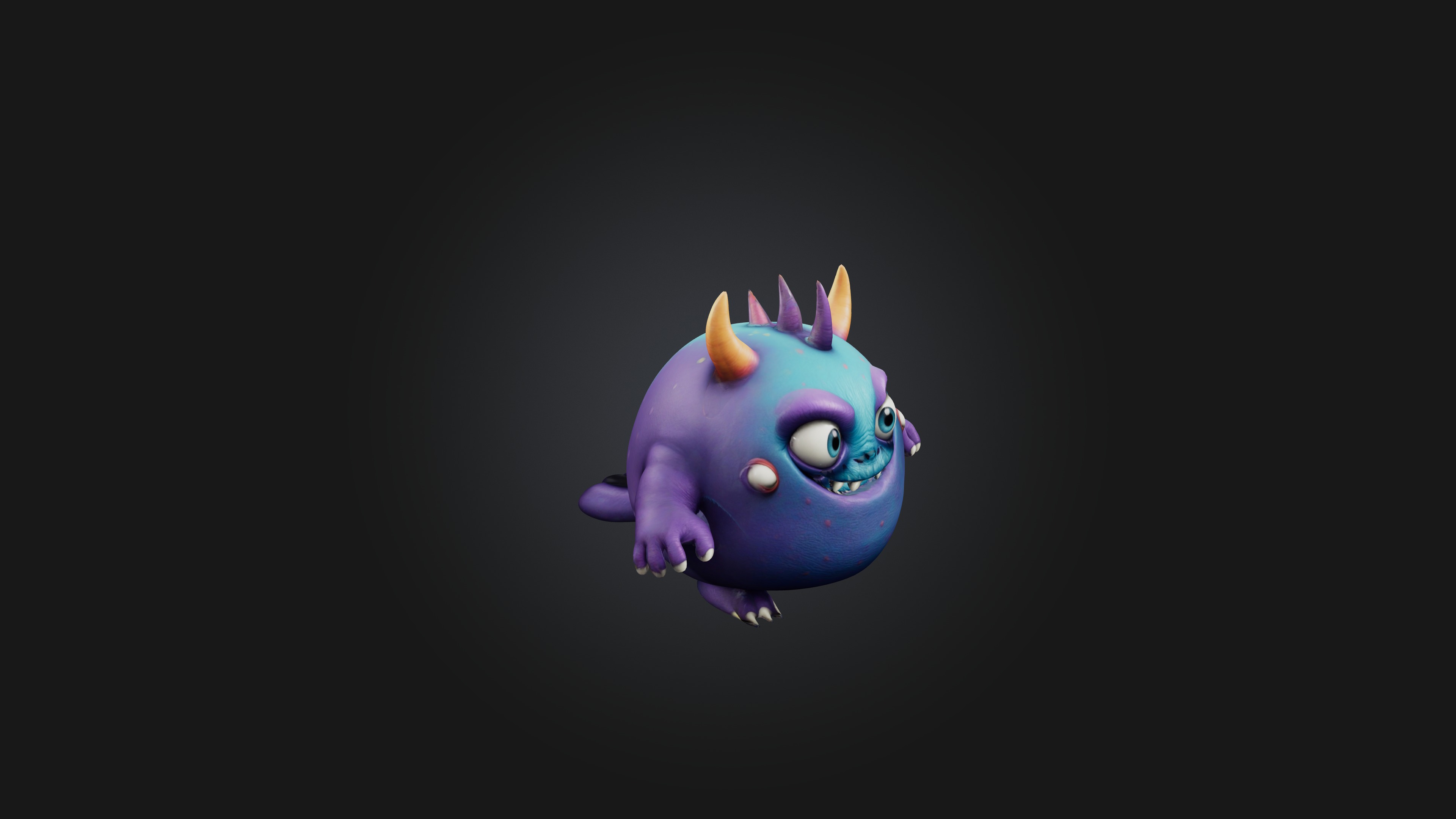 Cute monster 3D model_3