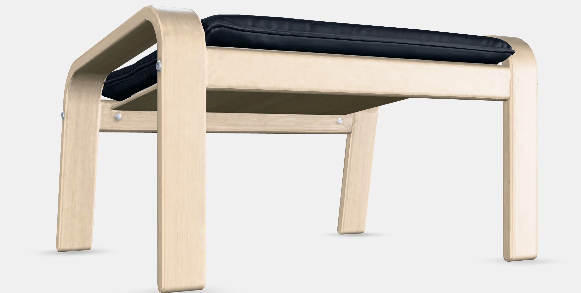 POANG Footstool 28 Low-poly 3D model_2