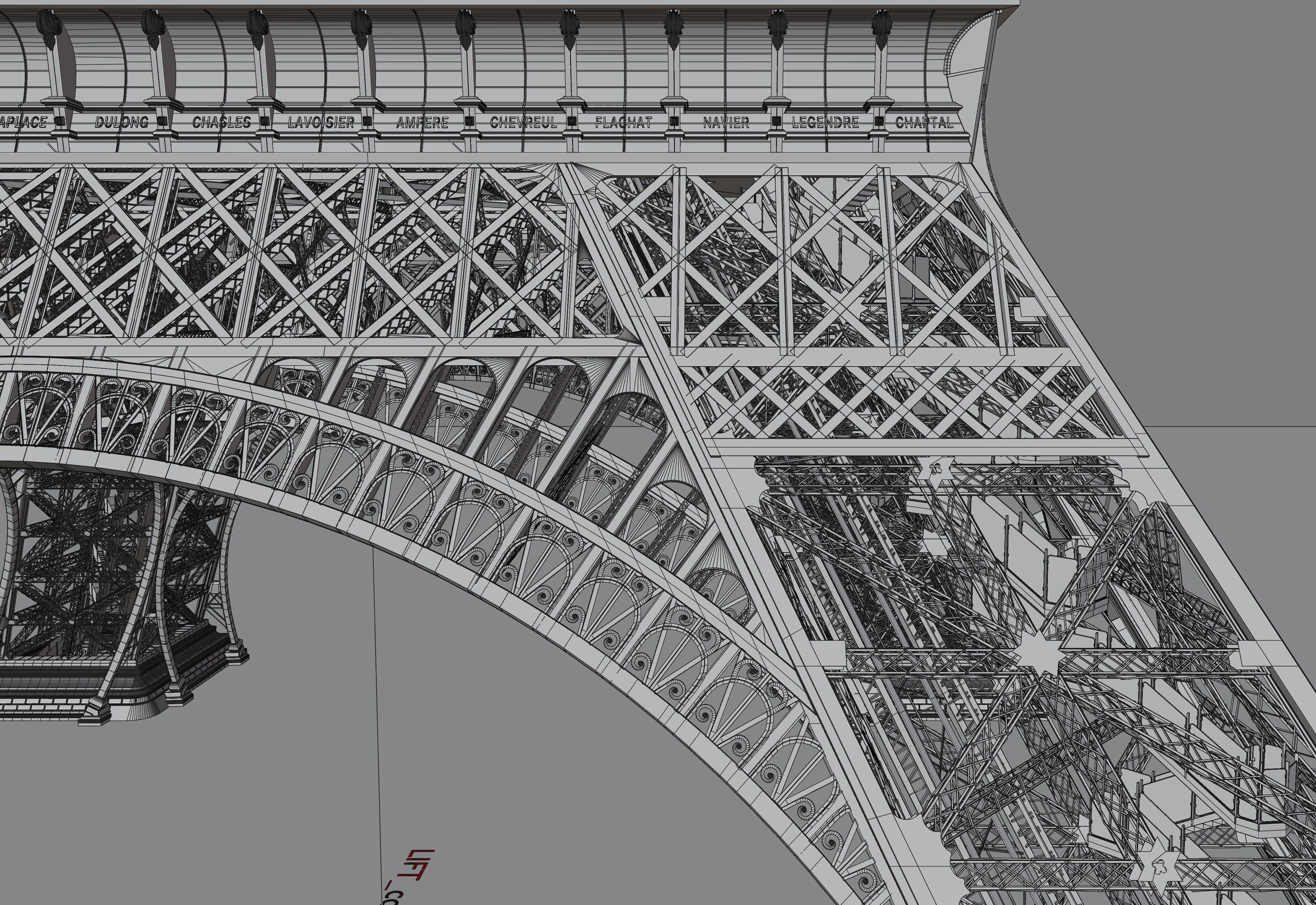 Eiffel Tower High detailed 3D model 3D model_28