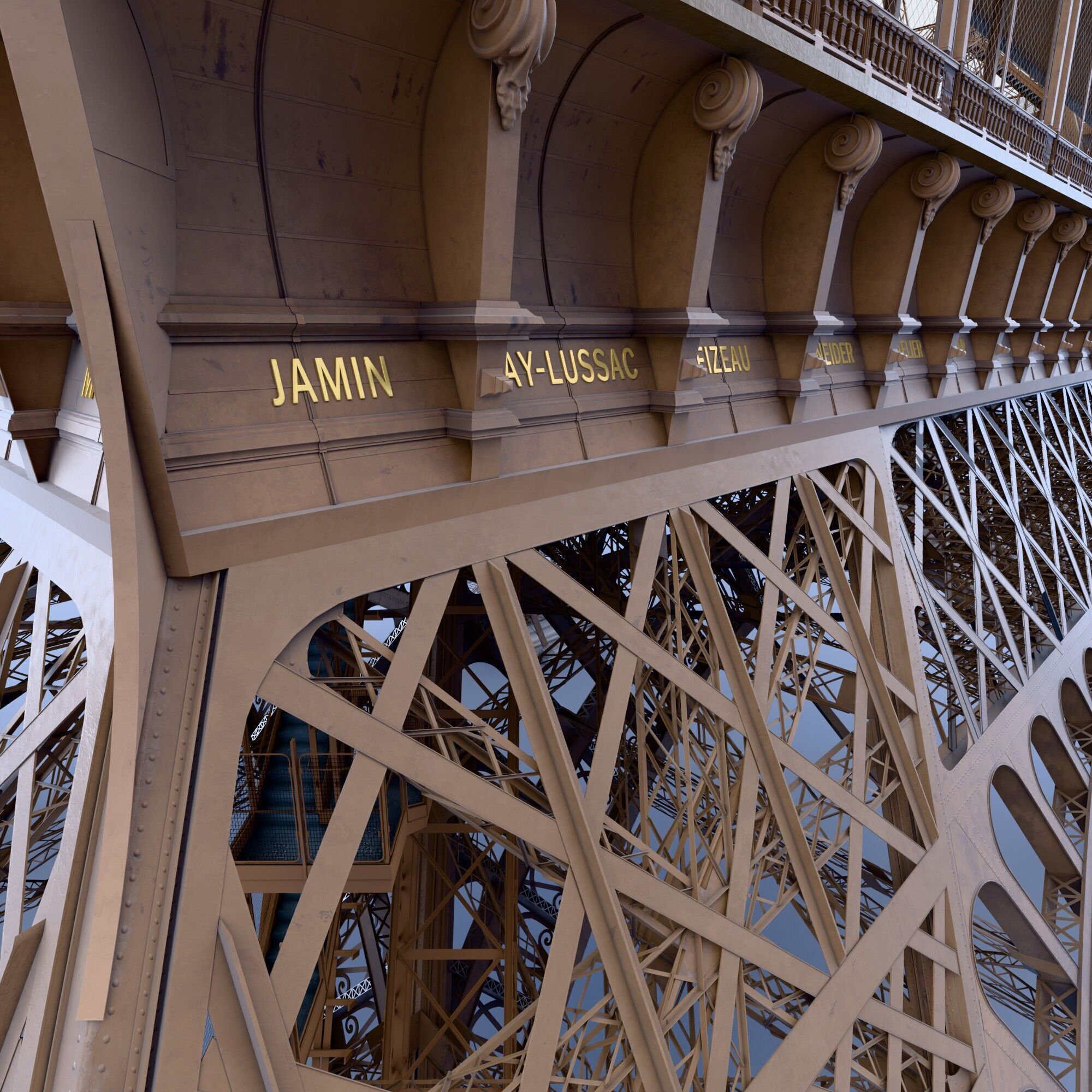 Eiffel Tower High detailed 3D model 3D model_11