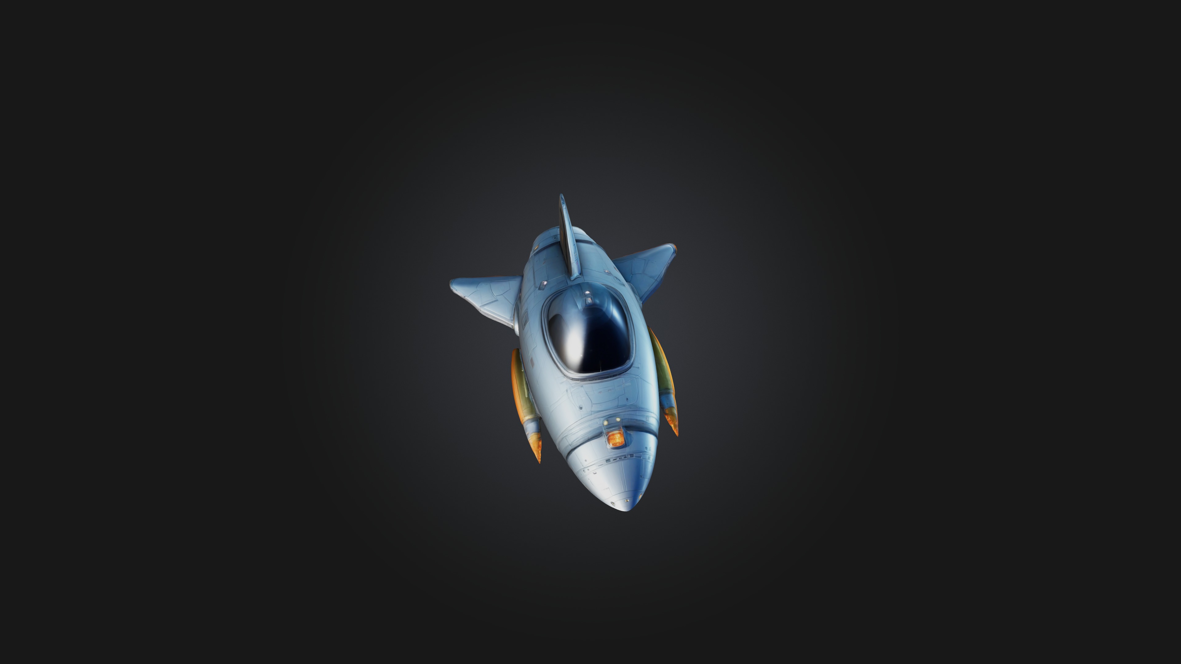 Cartoon Spaceship 3D model_4