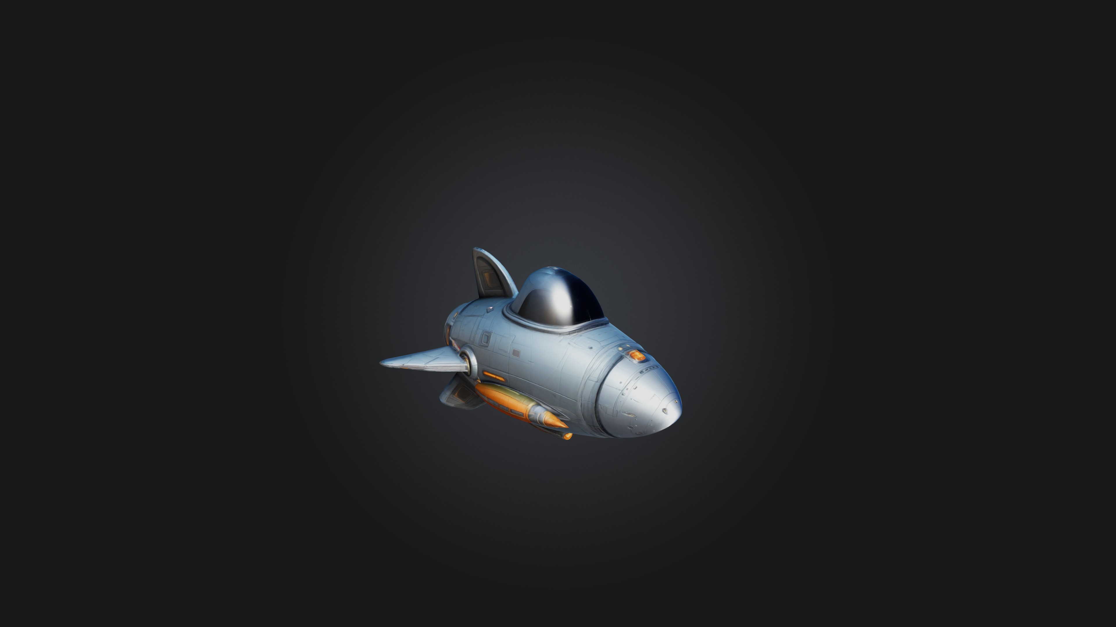 Cartoon Spaceship 3D model_3
