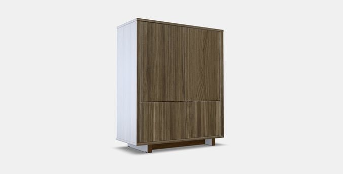 STOCKHOLM Cabinet with 2 drawers Low-poly 3D model