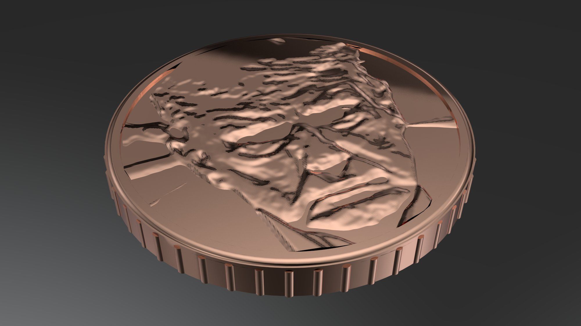 Gold Donald Trump Coin 3D model_3