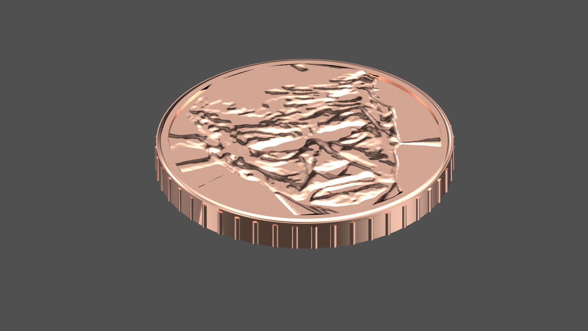 Gold Donald Trump Coin 3D model_7