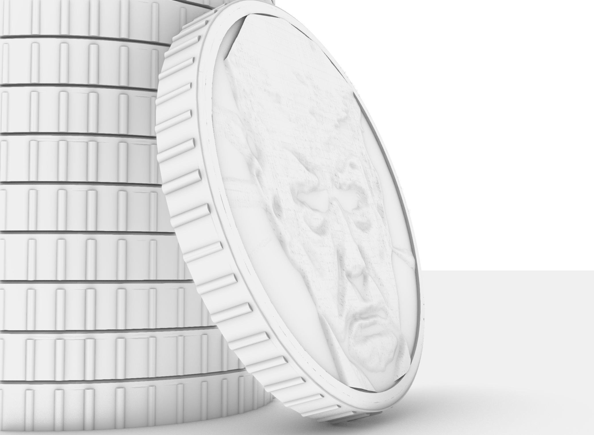 Gold Donald Trump Coin 3D model_2