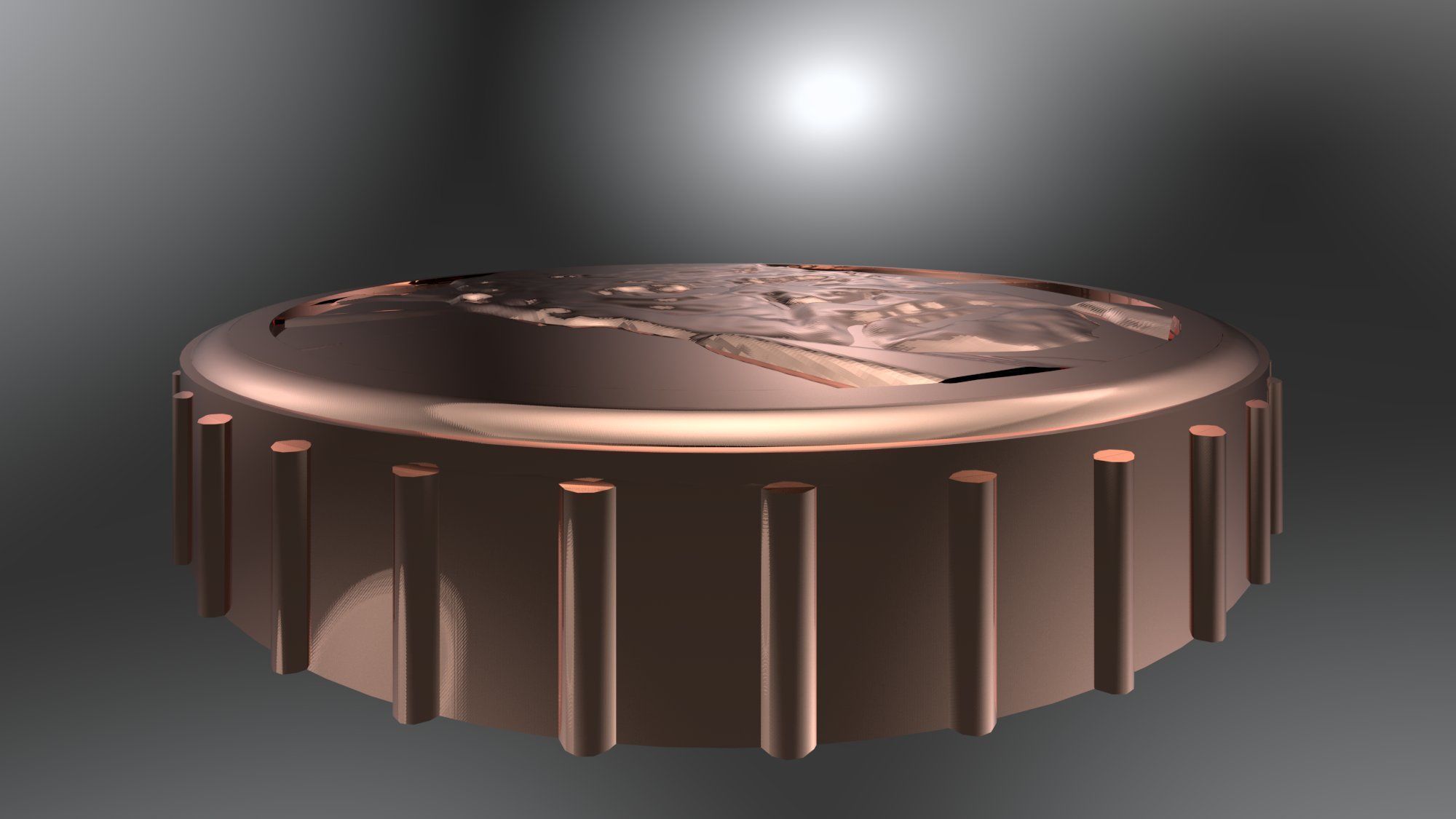 Gold Donald Trump Coin 3D model_6