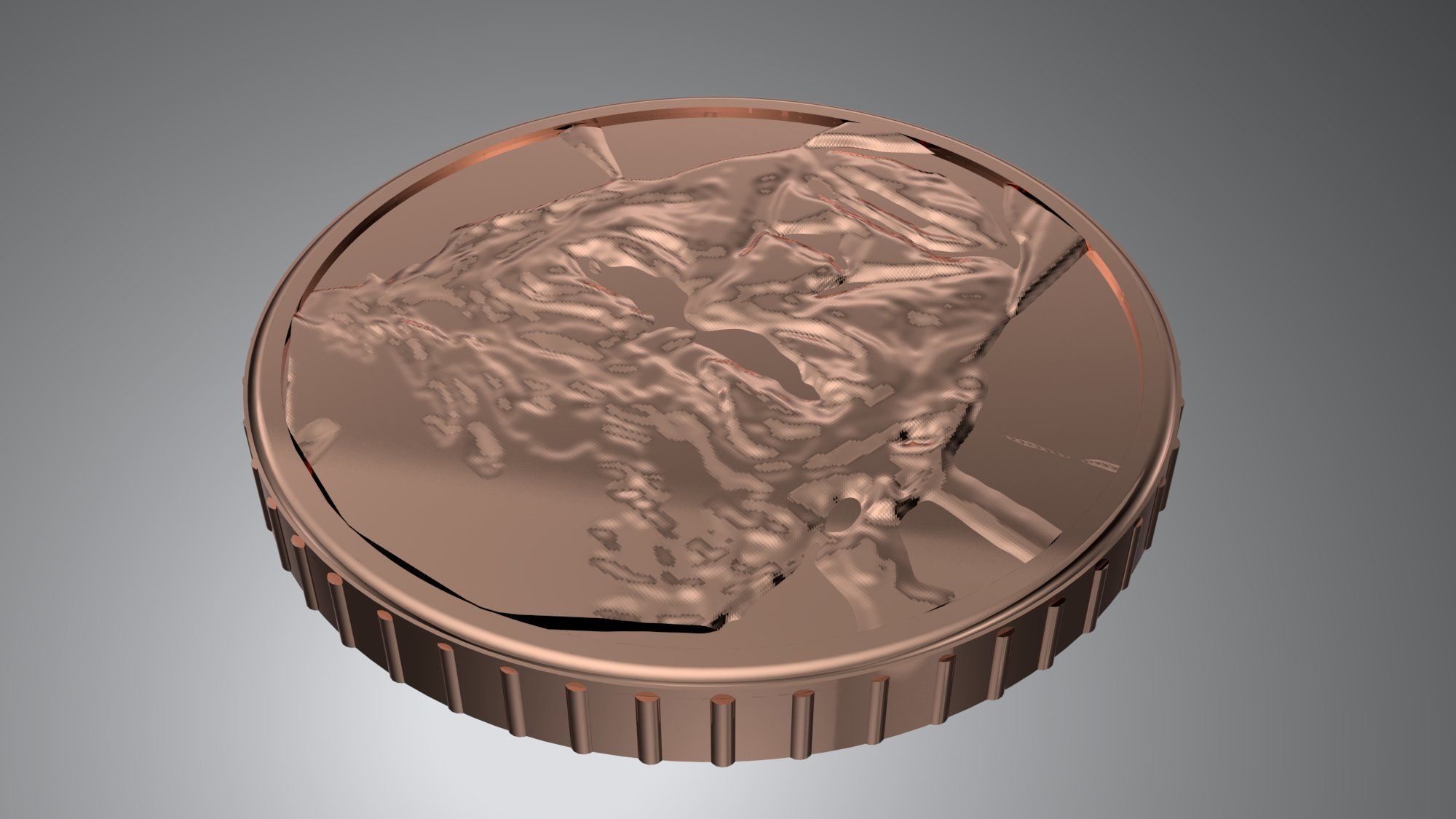 Gold Donald Trump Coin 3D model_5