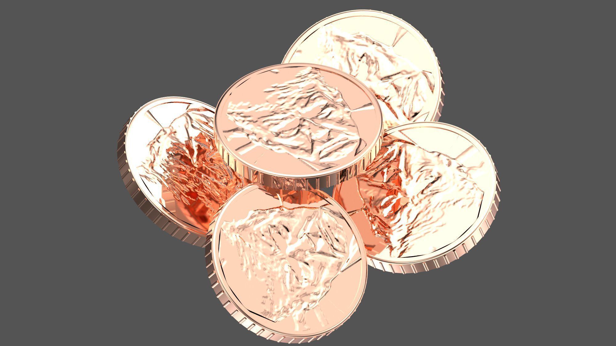 Gold Donald Trump Coin 3D model_1