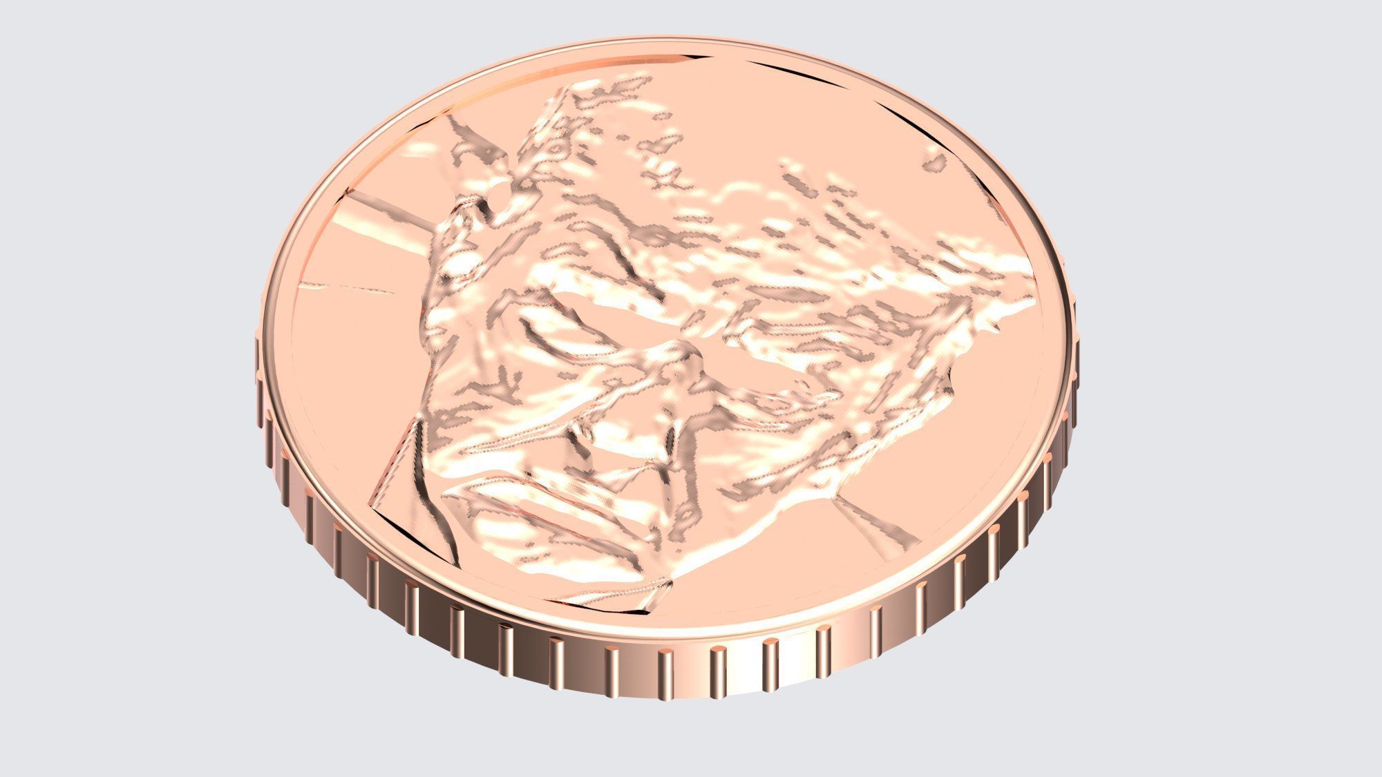 Gold Donald Trump Coin 3D model_8