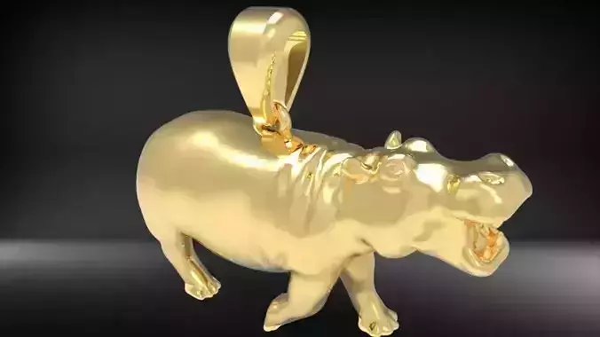 Angry Hippo pendant