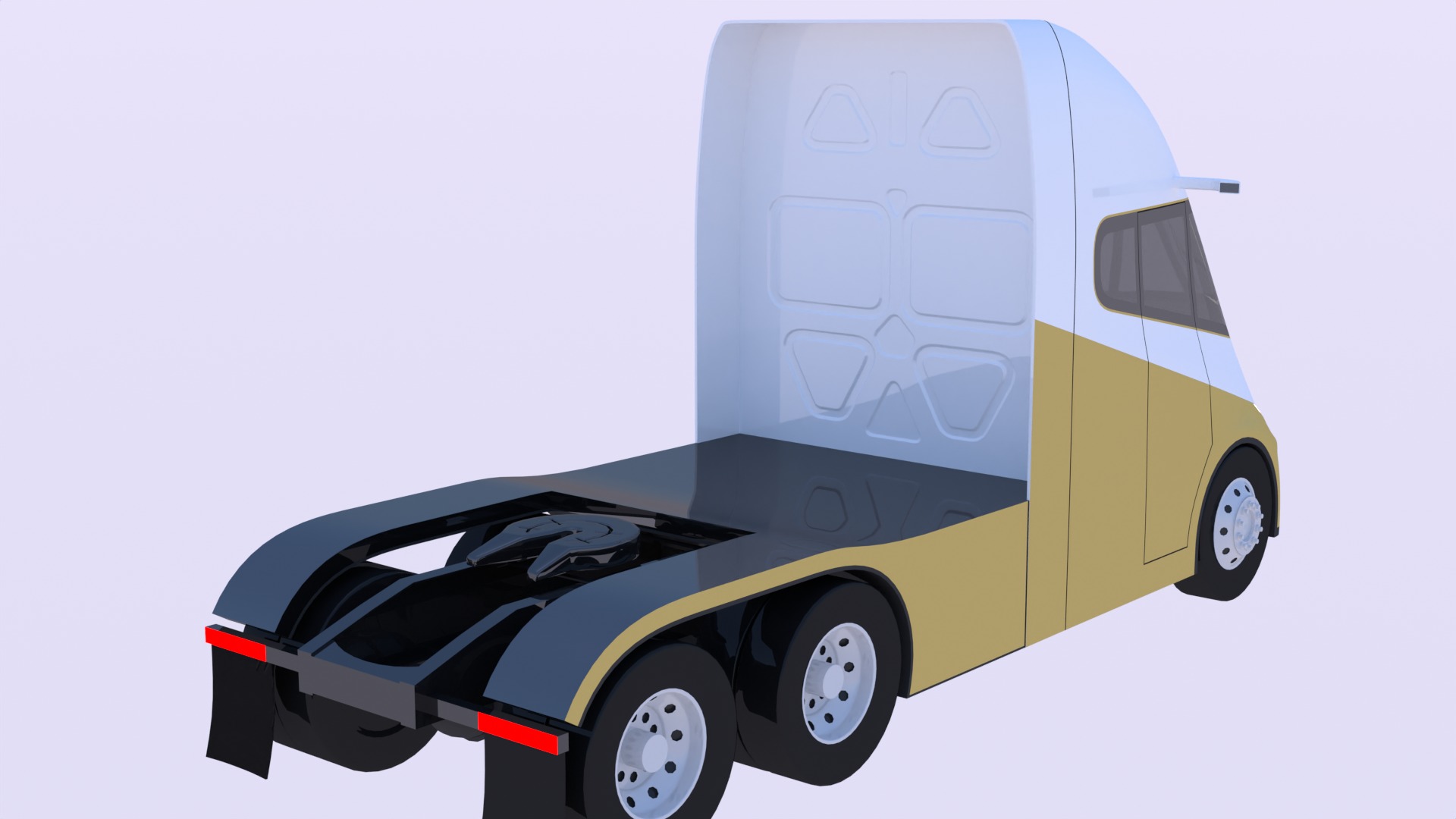 Future semitruck and Luxeed S7 car 3D Model Collection_4