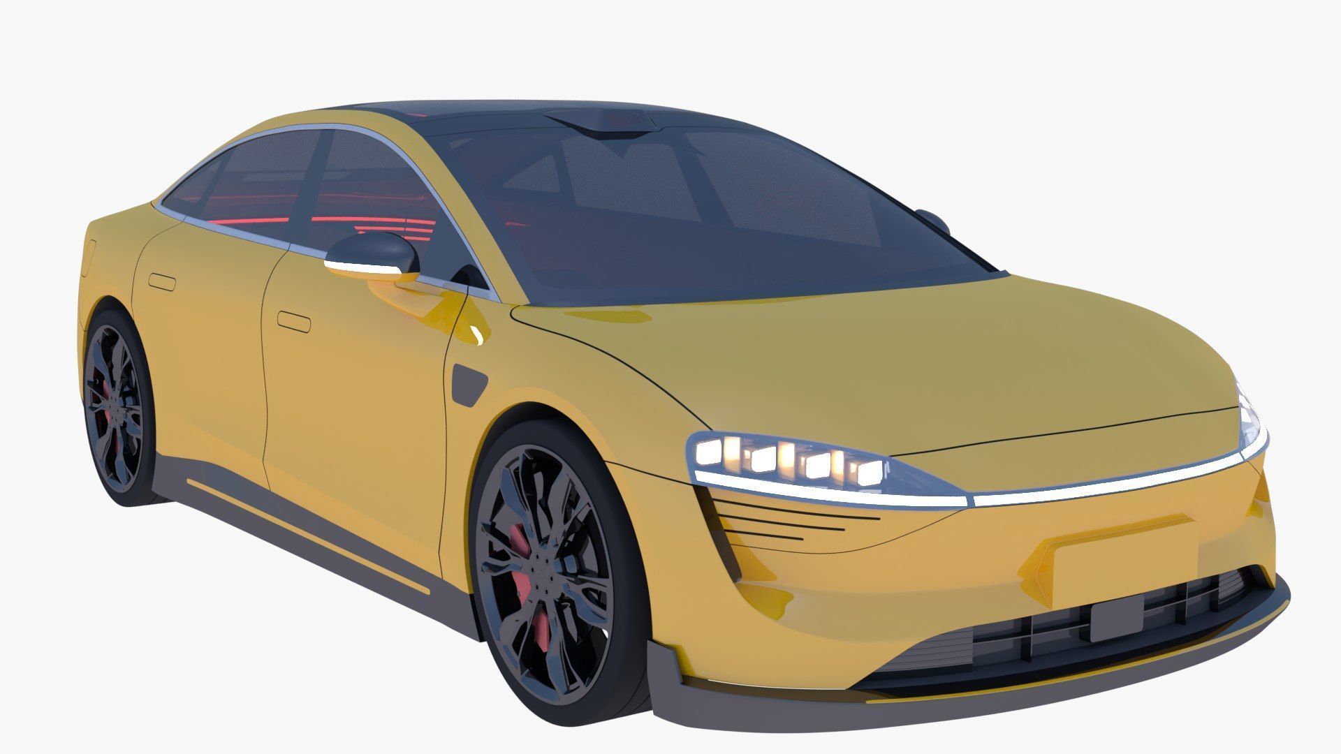 Future semitruck and Luxeed S7 car 3D Model Collection_7