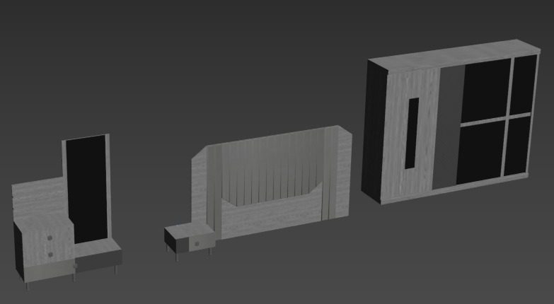 master bedroom set  3D model_7