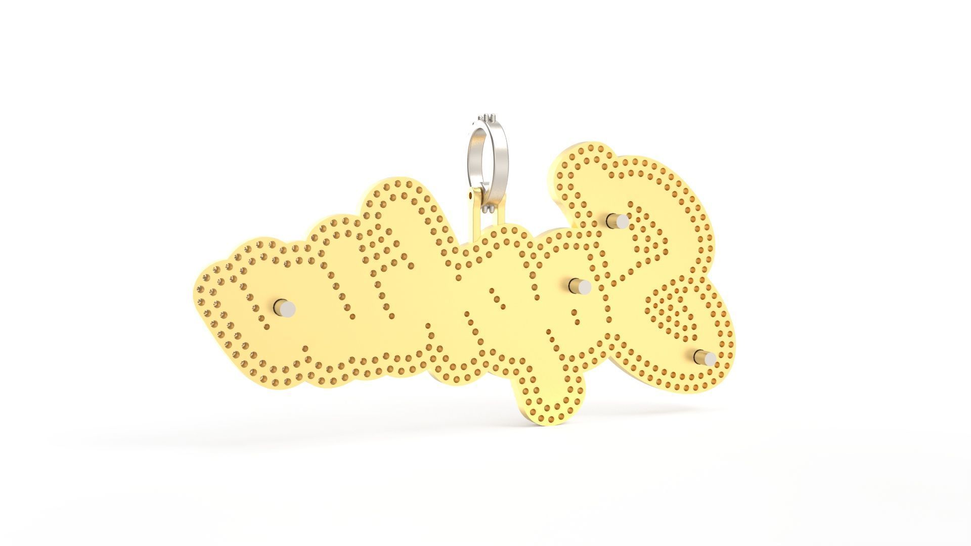 Model 500  Name Digit Necklace Sophia Diamond 3D print model_11