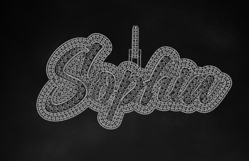 Model 500  Name Digit Necklace Sophia Diamond 3D print model_19