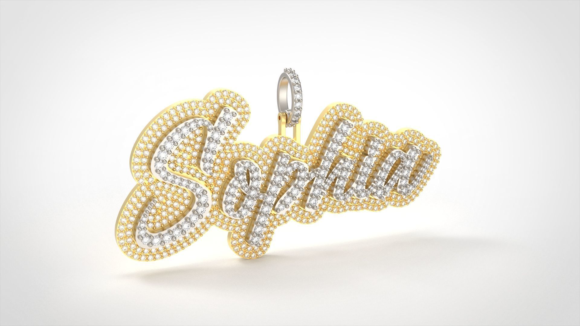 Model 500  Name Digit Necklace Sophia Diamond 3D print model_2