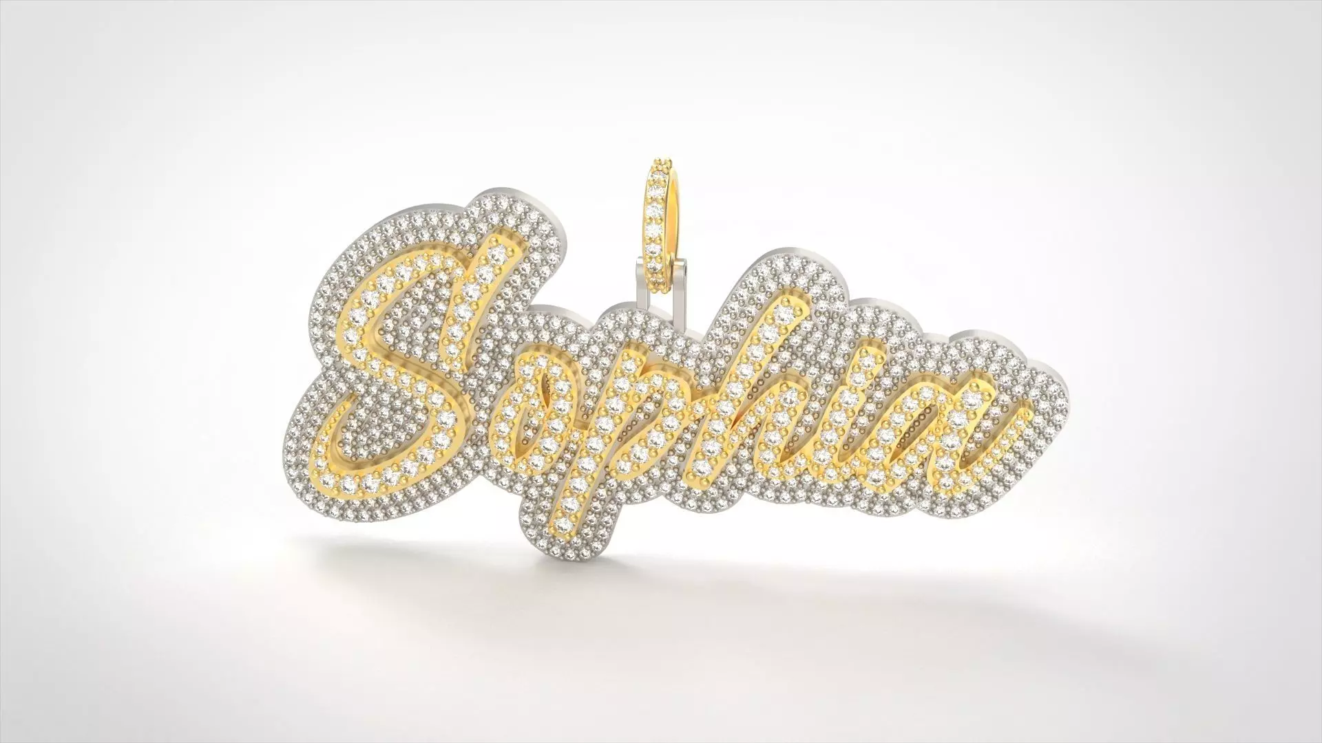 Model 500  Name Digit Necklace Sophia Diamond 3D print model_0
