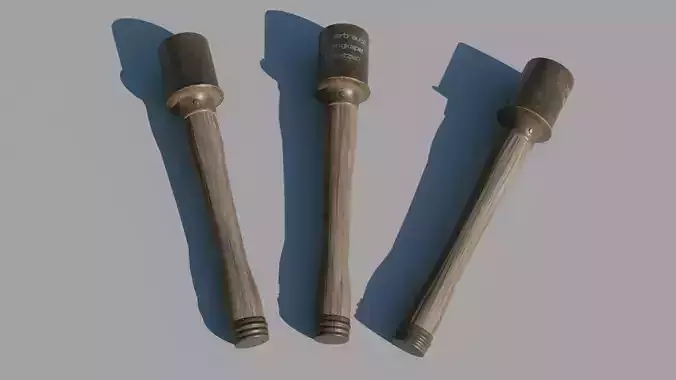 Stielhandgranate Low-poly 3D model Stielhandgranate Low-poly 3D model