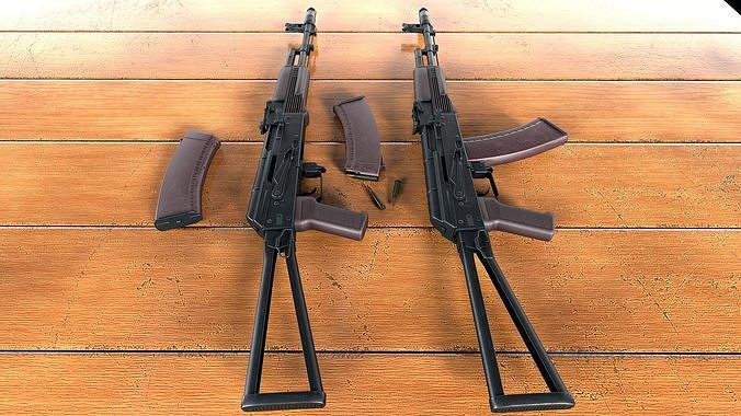 AKS-74 assault rifle Low-poly 3D model