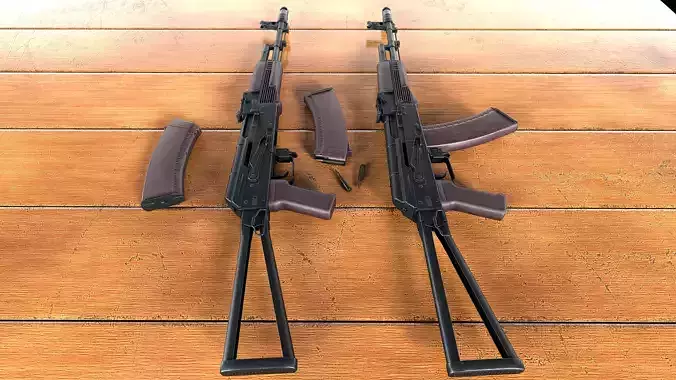 AKS-74 assault rifle Low-poly 3D model