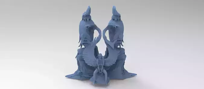 SeaShip stone crest with Egyptian statue